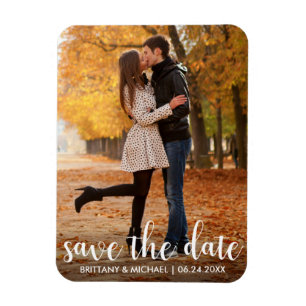 Magnet Flexible Moderne Enregistrer la date Fiançailles Couple pho