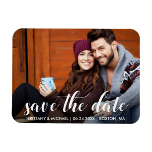Magnet Flexible Moderne Enregistrer la date Fiançailles Photo WS