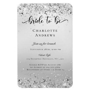 Magnet Flexible Moderne, Glitter Bride to be Invitation Aimant