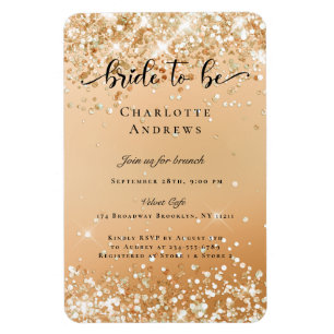 Magnet Flexible Moderne, Glitter Bride to be Invitation Aimant