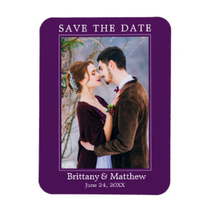 Magnet Flexible Moderne minimaliste violet Enregistrer la date
