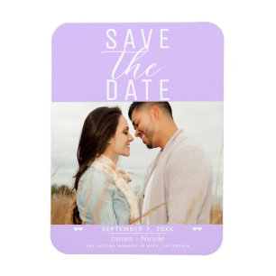 Magnet Flexible Moderne Pastel Lavender Enregistrer la date Mariag