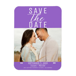 Magnet Flexible Moderne Photo de Mariage Violet pour Sauvegarder l