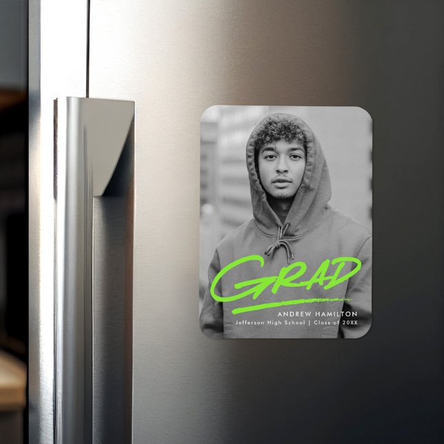 Magnet Flexible Moderne purée de chaux Green Photo Graduation (Créateur téléchargé)