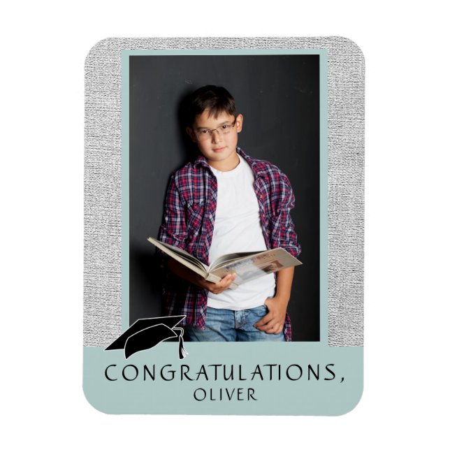 Magnet Flexible Moderne Rustique Félicitations Graduation Photo (Vertical)