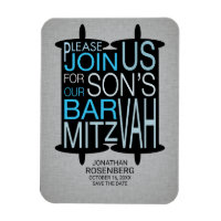 Moderne Torah Grey Bar Mitzvah Enregistrer la date