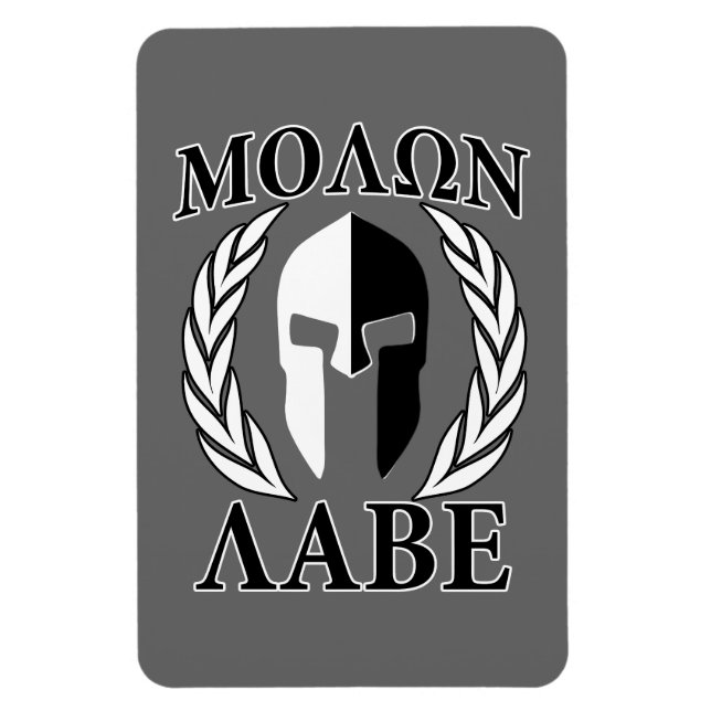 Magnet Flexible Molon Labe Spartan Mask Armor Laurels Monochrome (Vertical)