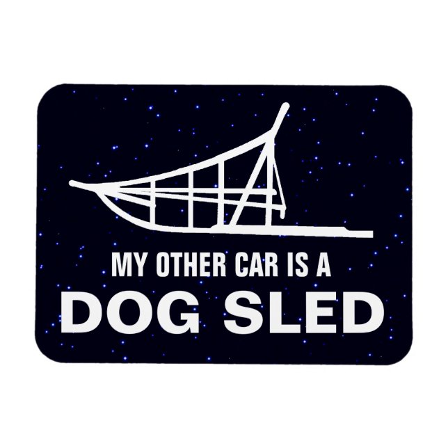 Magnet Flexible Mon Autre Voiture Est Un Dogsled (Horizontal)