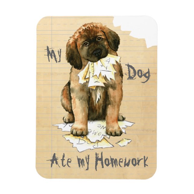 Magnet Flexible Mon Leonberger A Mangé Ma Maison (Vertical)