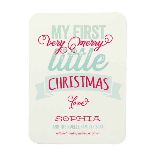 Magnet Flexible Mon Très Joyeux Petit Bébé de Noël 1er Noël (Vertical)