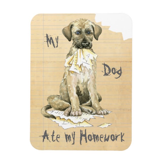 Magnet Flexible Mon Wolfhound irlandais a mangé mes devoirs (Vertical)