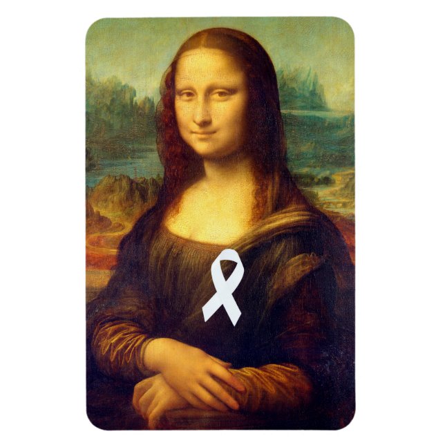 Magnet Flexible Mona Lisa Au Ruban Blanc (Vertical)