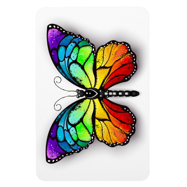 Magnet Flexible Monarque papillon arc-en-ciel (Vertical)