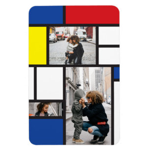 Magnet Flexible Mondrialist minimalist De Stijl Geo Photo D'Art Mo