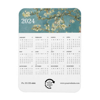 Magnet Flexible Monet Peinture Business Logo 2024 Calendrier