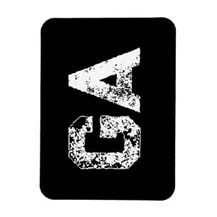 Magnet Flexible Monogramme Lettres Initiales Noir Blanc Simple