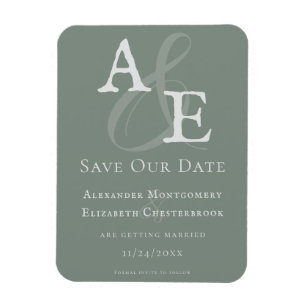 Magnet Flexible Monogramme minimaliste Sage Green Enregistrer la d