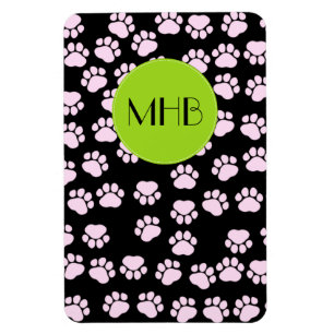 Magnet Flexible Monogramme - Pailles de chien, Traces, Paw-prints 