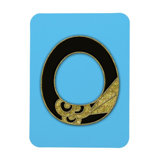 Magnet Flexible monogramme rétro - O (Vertical)