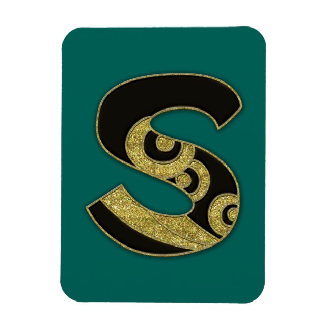 Magnet Flexible monogramme rétro - S (Vertical)