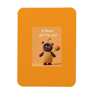 Magnet Flexible Monstre mignon avec amant Fleur Amusant Cadeau Ann