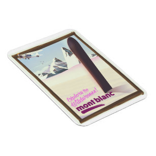 Magnet Flexible mont blanc poster de voyage de snowboard.