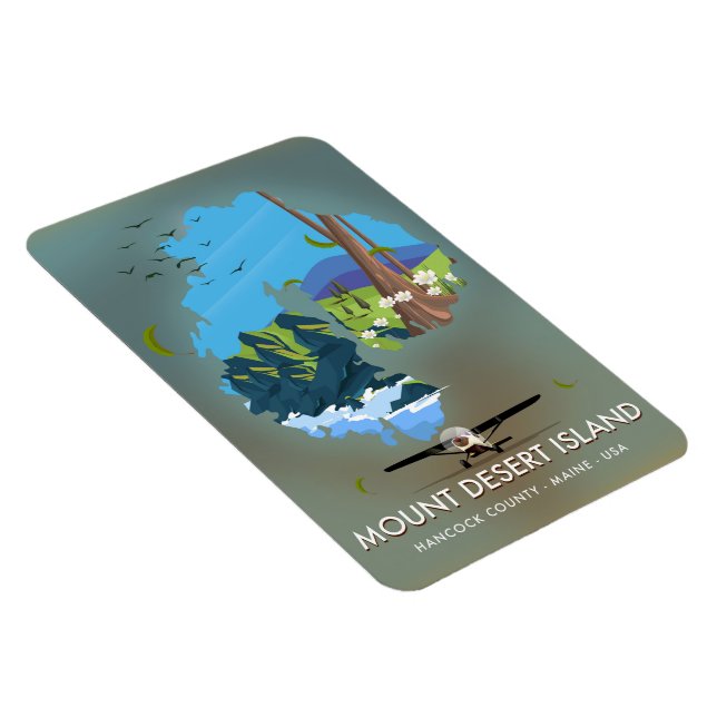 Magnet Flexible Mont Desert Island, comté de Hancock, Maine, États (Côté Droit)