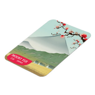 Magnet Flexible mont fiji impression de voyage vintage Japon