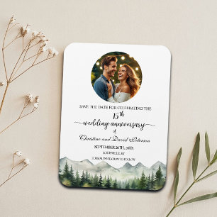 Magnet Flexible Montagne Pin 15e Anniversaire de Mariage Enregistr