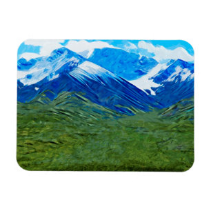 Magnet Flexible Montagnes et ciel de Denali Alaska Abstrait