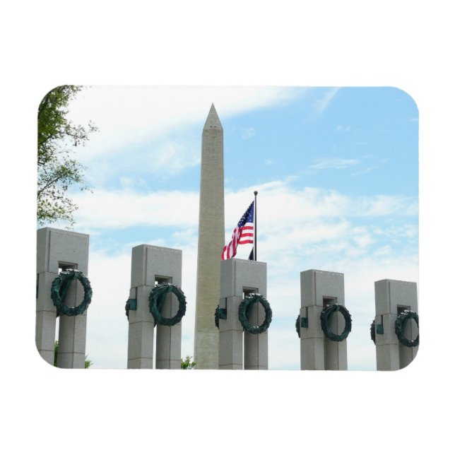 Magnet Flexible Monument à Washington et mémorial 2ÈME GUERRE MOND (Horizontal)