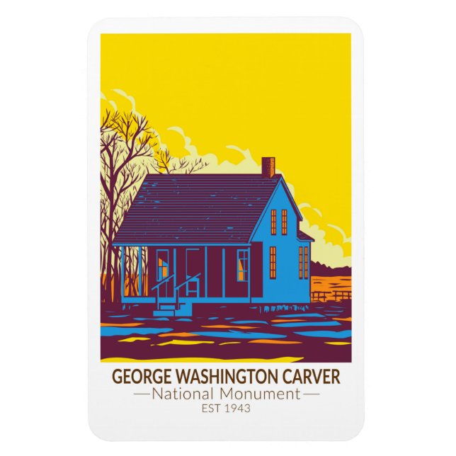Magnet Flexible Monument national de George Washington Carver Vint (Vertical)