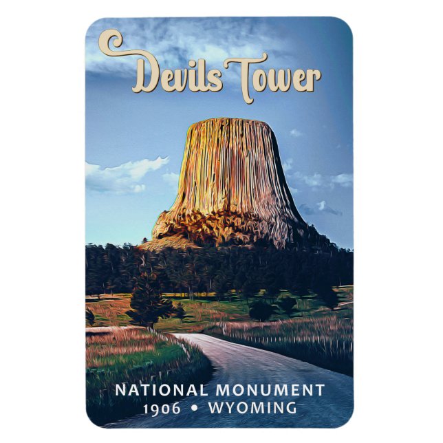 Magnet Flexible Monument national de la tour Devils Wyoming Waterc (Vertical)