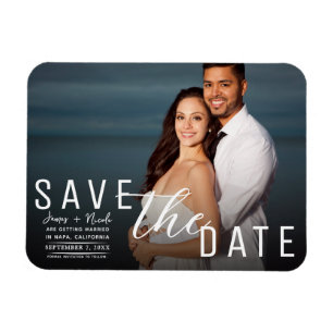 Magnet Flexible Moody Black Overlay Photo Enregistrer la date Mari