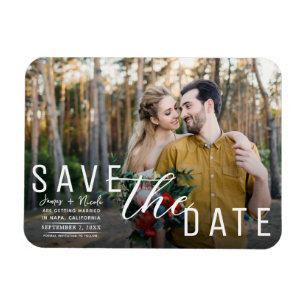 Magnet Flexible Moody Black Overlay Photo Enregistrer la date Mari