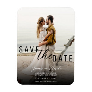 Magnet Flexible Moody Overlay photo moderne Enregistrer la date Ma