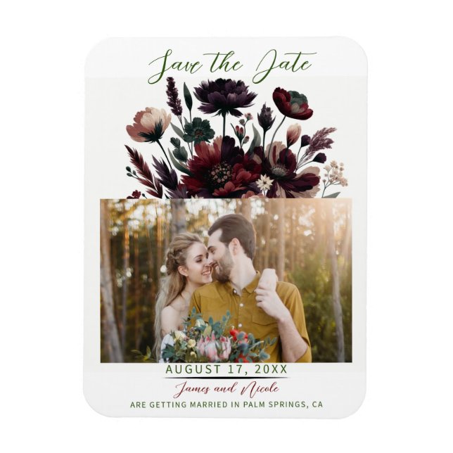 Magnet Flexible Moody Rustic Garden Florals Bohemian Enregistrer l (Vertical)