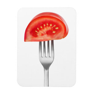 Magnet Flexible Morceau de tomate sur une fourchette