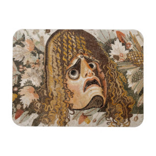 Magnet Flexible Mosaïque romaine, avec le masque, le feuille et l