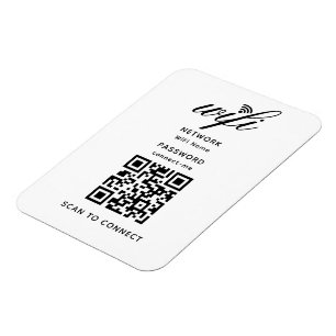Magnet Flexible Mot de passe Internet Wifi Code QR Blanc Flexible