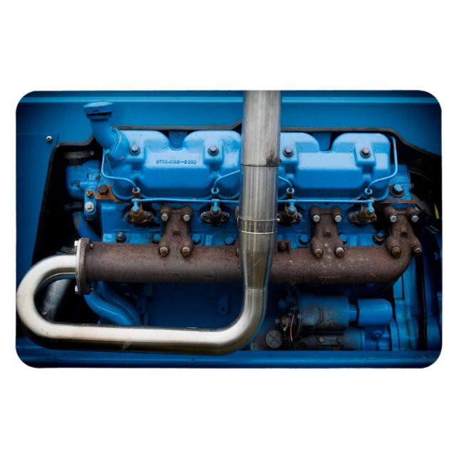 Magnet Flexible Moteur Tracteur bleu (Horizontal)