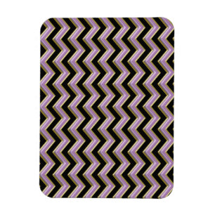 Magnet Flexible Motif Amethyst Gold Black Zigzag