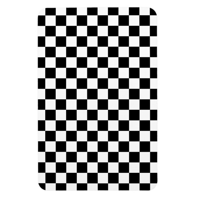 Magnet Flexible Motif chèque noir et blanc (Vertical)