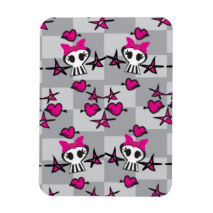 Magnet Flexible Motif de crânes Emo