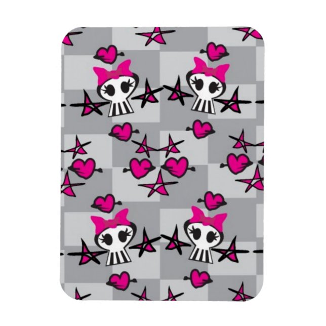 Magnet Flexible Motif de crânes Emo (Vertical)