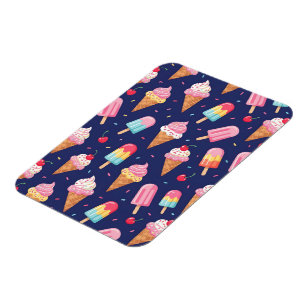 Magnet Flexible Motif de glace, de sucettes glacées et de cerises
