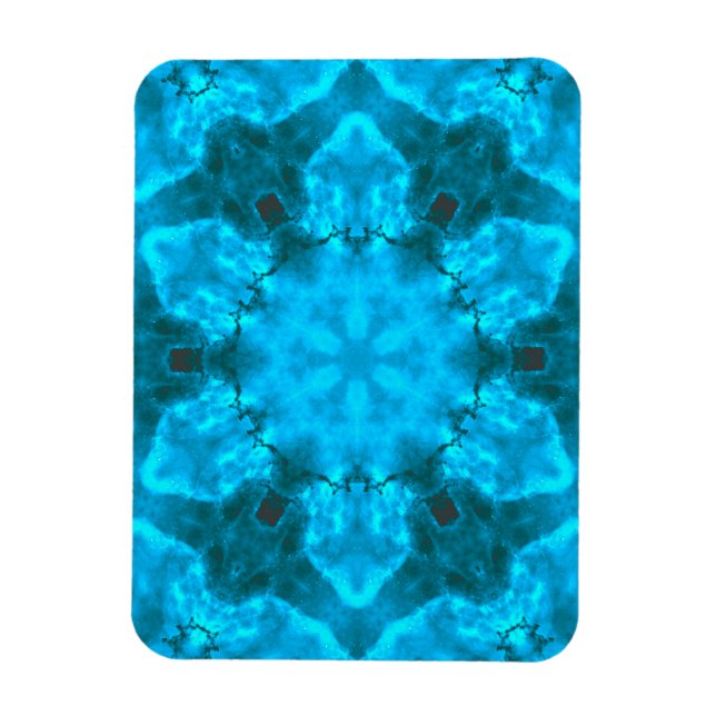 Magnet Flexible Motif de kaléidoscope bleu glace givrée (Vertical)