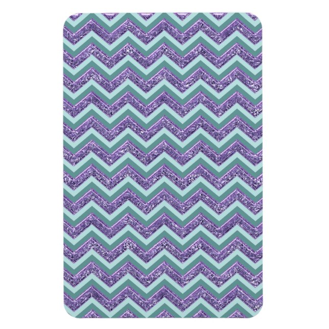 Magnet Flexible Motif de verre Amethyst Zigzag (Vertical)