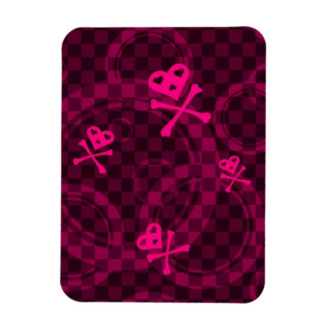 Magnet Flexible Motif Emo Rose Avec Cercles (Vertical)