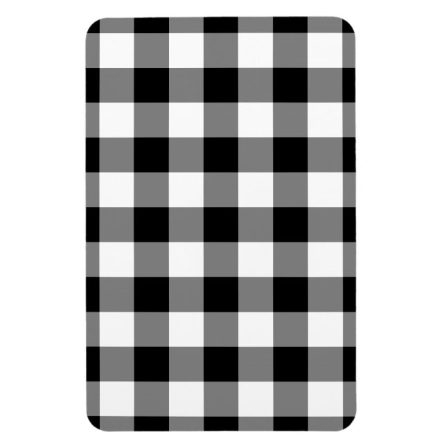 Magnet Flexible Motif En vichy noir et blanc (Vertical)